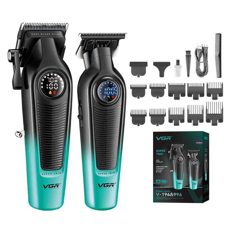 VGR V196 & V996 Professional Trimmer And Clipper Barber Combo