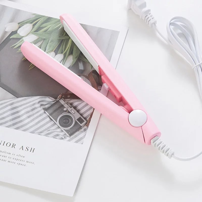 Ceramic Portable Mini Hair Straightener - Versatile Curling Iron for On-the-Go Styling