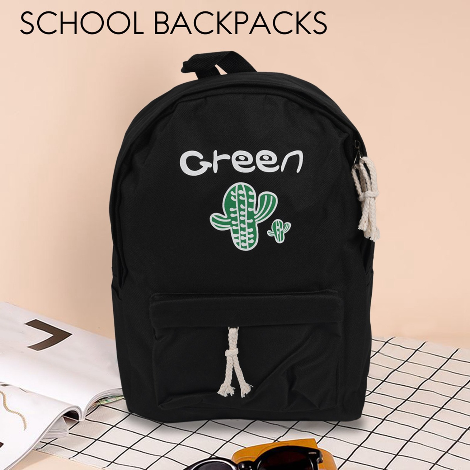 Cactus Bag Casual Travel Backpack for Teenager Girl Fashion Female Backpack
