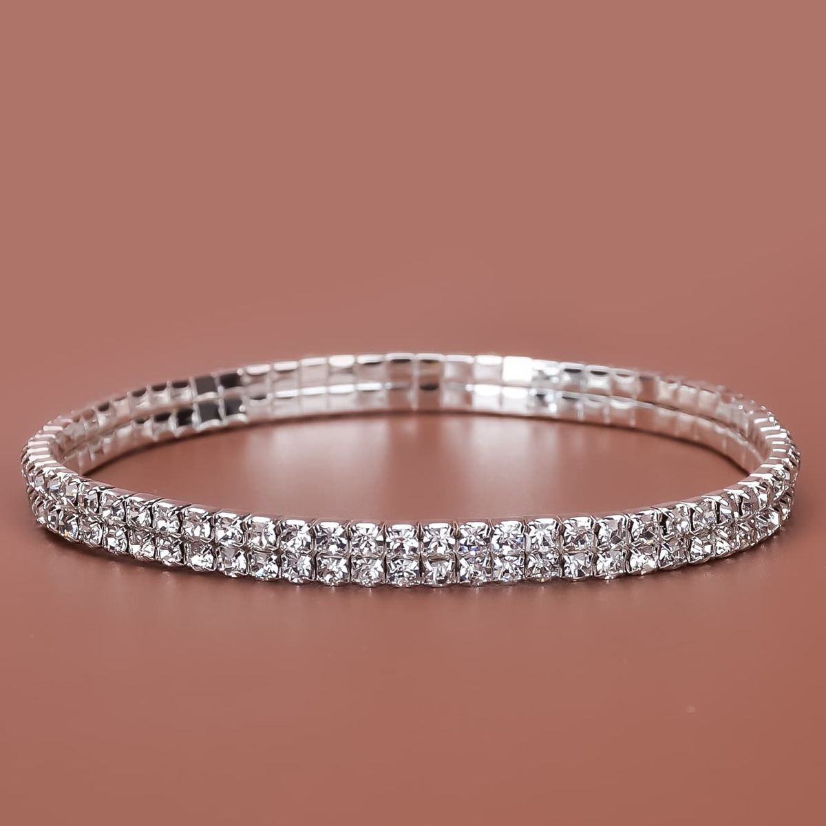 【Cheap】Middle East fashion jewelry full diamond elastic line a row of two rows of three rows of color white diamond anklet live wholesale promotion