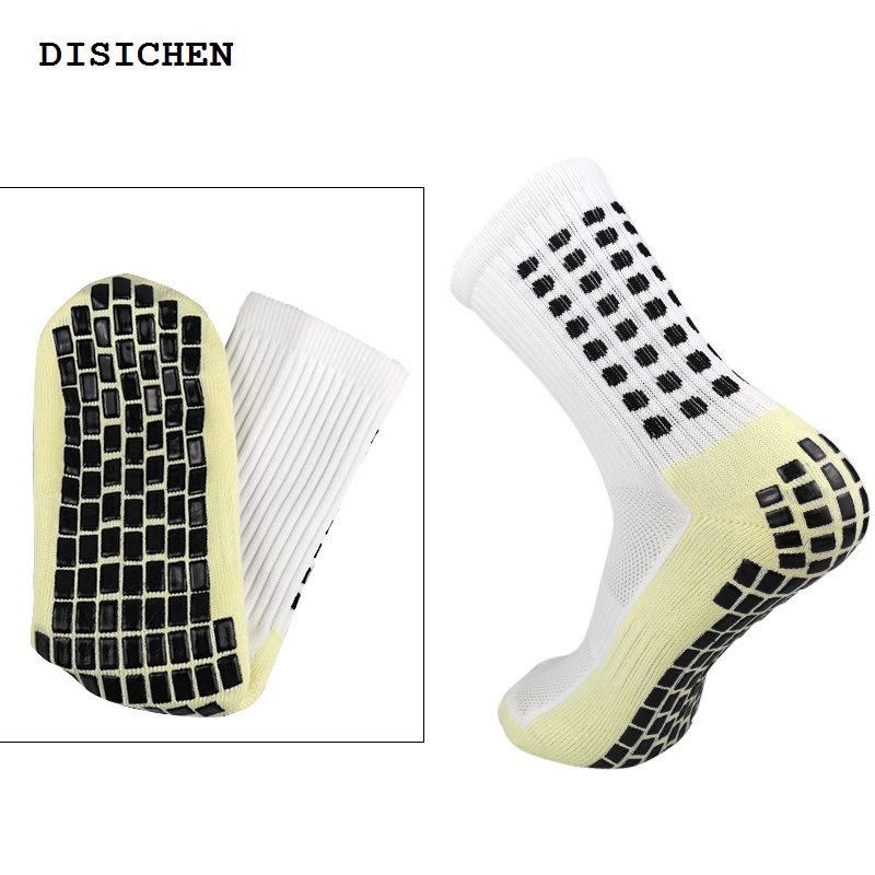 DISICHEN Luxury 2023 honeycomb patterned heel striped New football socks Sports non-slip square silicone grip soccer socks calcetines hombre