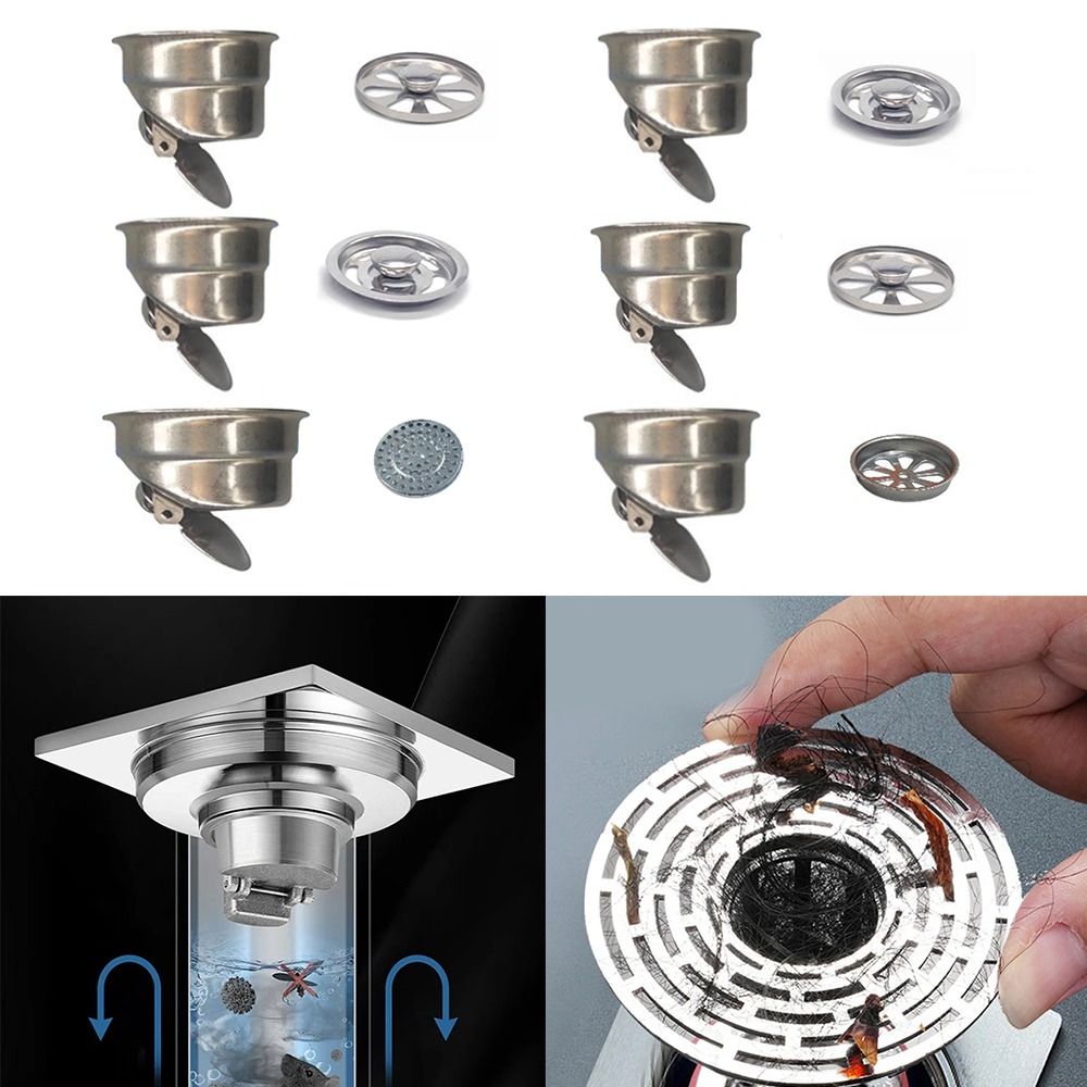 Strainer Plug Hardware Accessories Stainless Steel Floor Drains Trap Universal Shower Anti-odor Drainer Hair Catcher Sink Water Filter Kitchen Bathroom Hotel