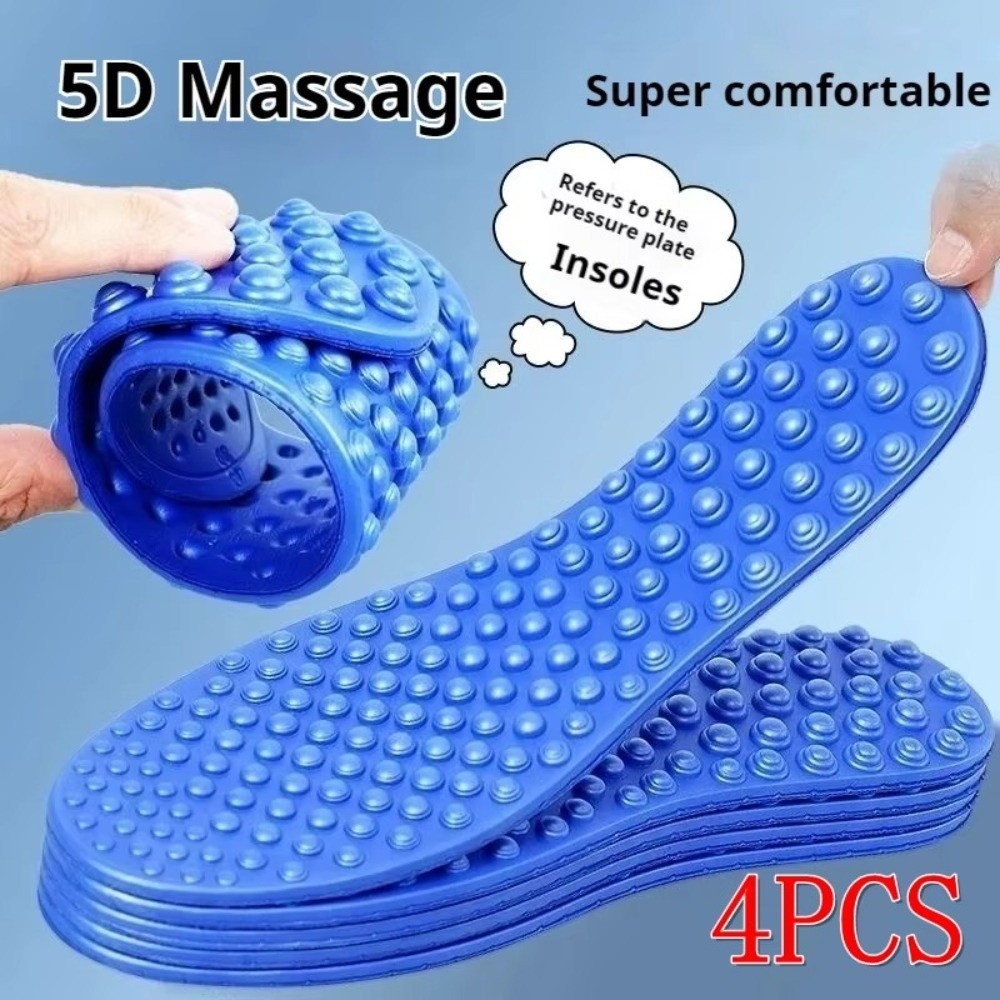 1 Pair New EVA Massage Insole High Elasticity Cushioning Sports Insoles Soft Finger Pressure Board Design Casual Shoes Sole for Men Women