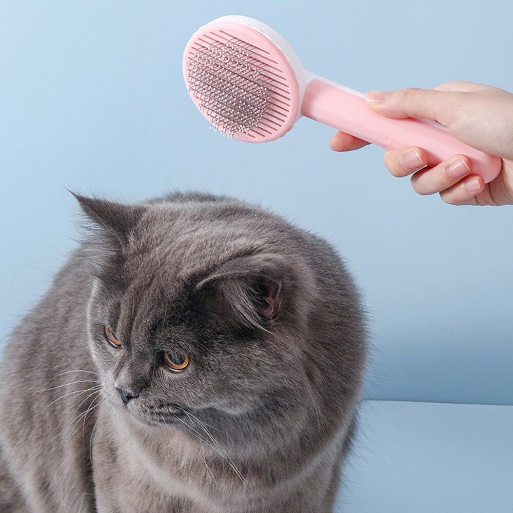 Cat Brush Dog Brush with Release Button,Self Cleaning Cat Brush for Shedding Long or Short Haired Cats Grooming Brushes Pet Cat Comb Hair Brush for Indoor...