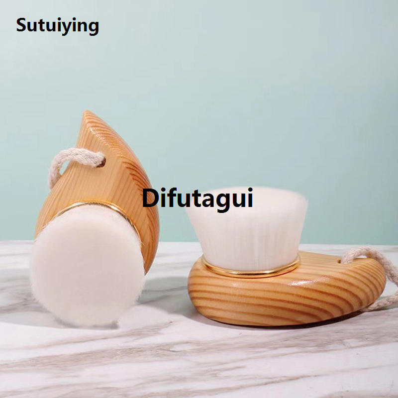 Difutagui Sutuiying Blackhead Deep Cleaner Beauty Facial Massage Brush Facial Care Wooden Fifty percent discount High Quality Handle Facial Cleansing Brush Soft Fiber Hair Exfoliating