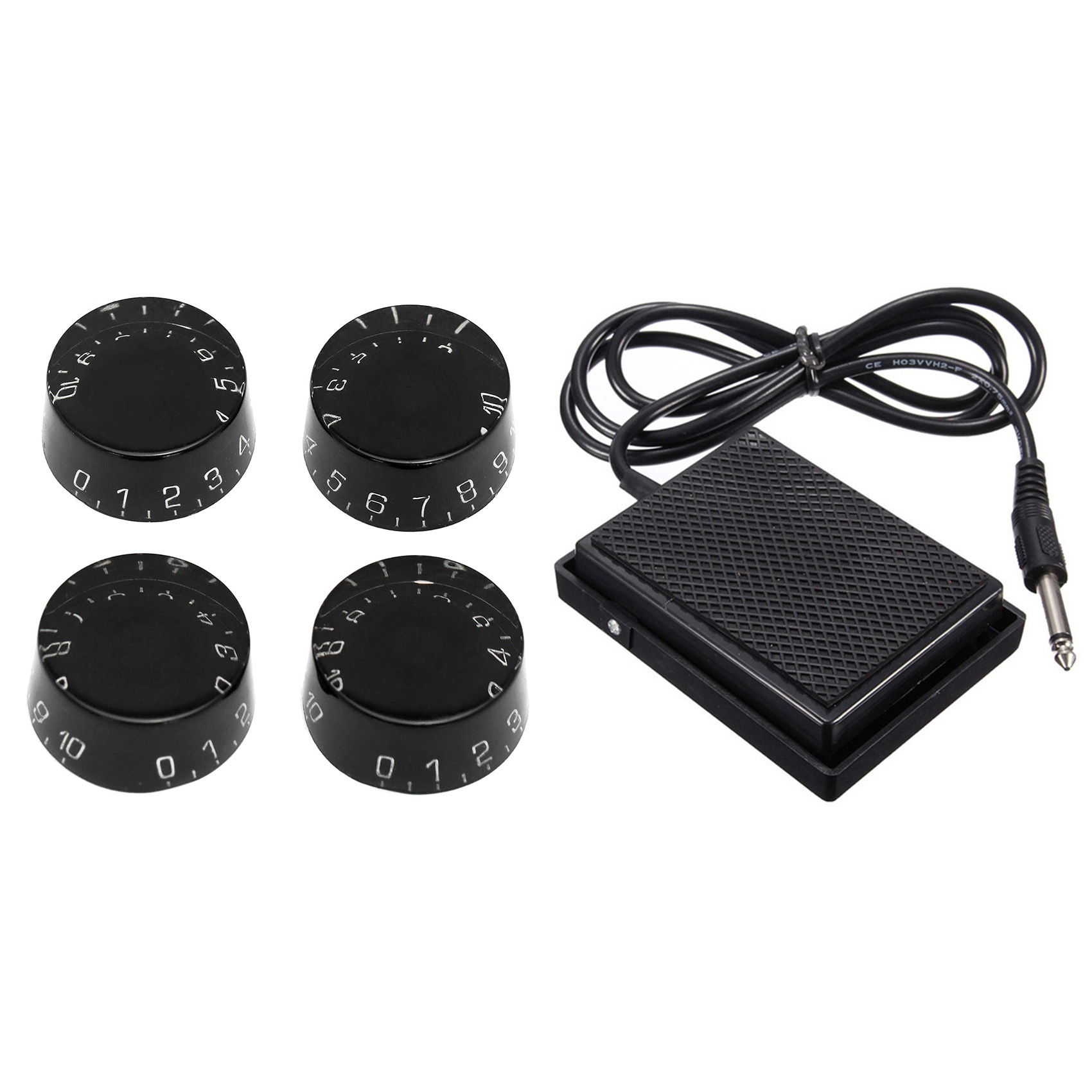 NAMUNY Universal Electronic Piano Foot Sustain Pedal with 4Pcs Electric Guitar Top Hat Knobs