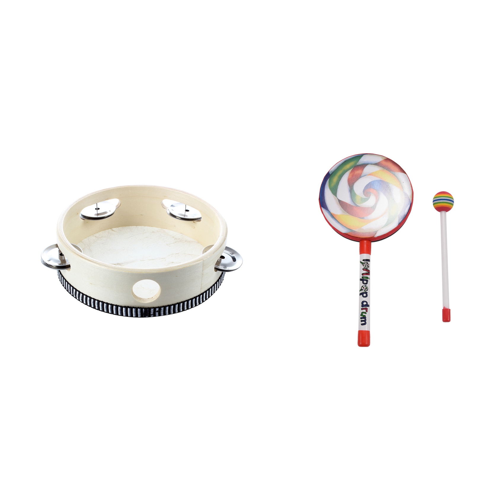 NAMUNY 2 Pcs 6 Inch Musical Tambourine Tamborine Drum Round Percussion Gift
