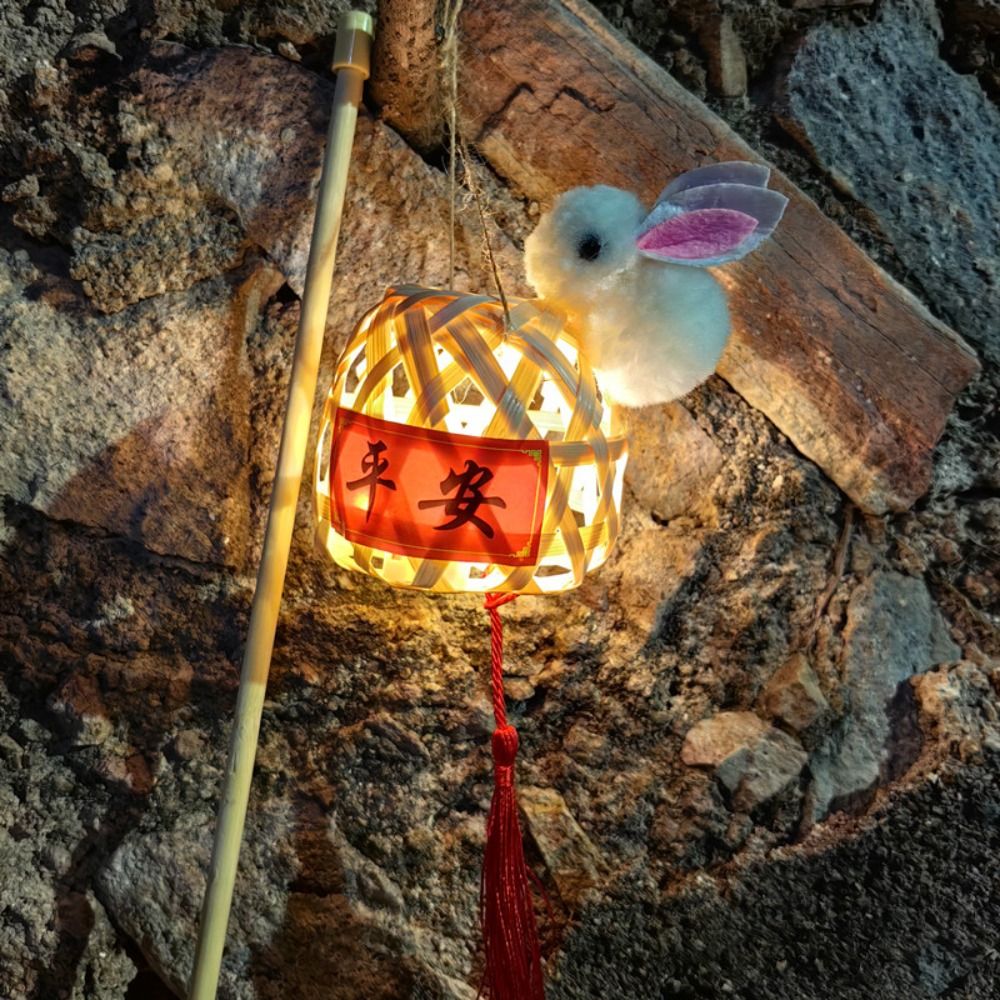 Portable LED Light Bamboo Mid-Autumn Lantern Handmade Chinese Style Chinese Lamp Lantern Bamboo Glowing Toy