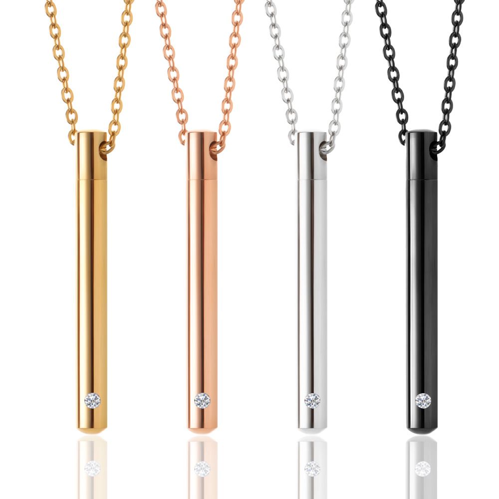 Simple Style Ash Urns Memorial Jewelry Aroma Diffuser Long Chain Perfume Vial Necklace Wishing Bottle Pendant