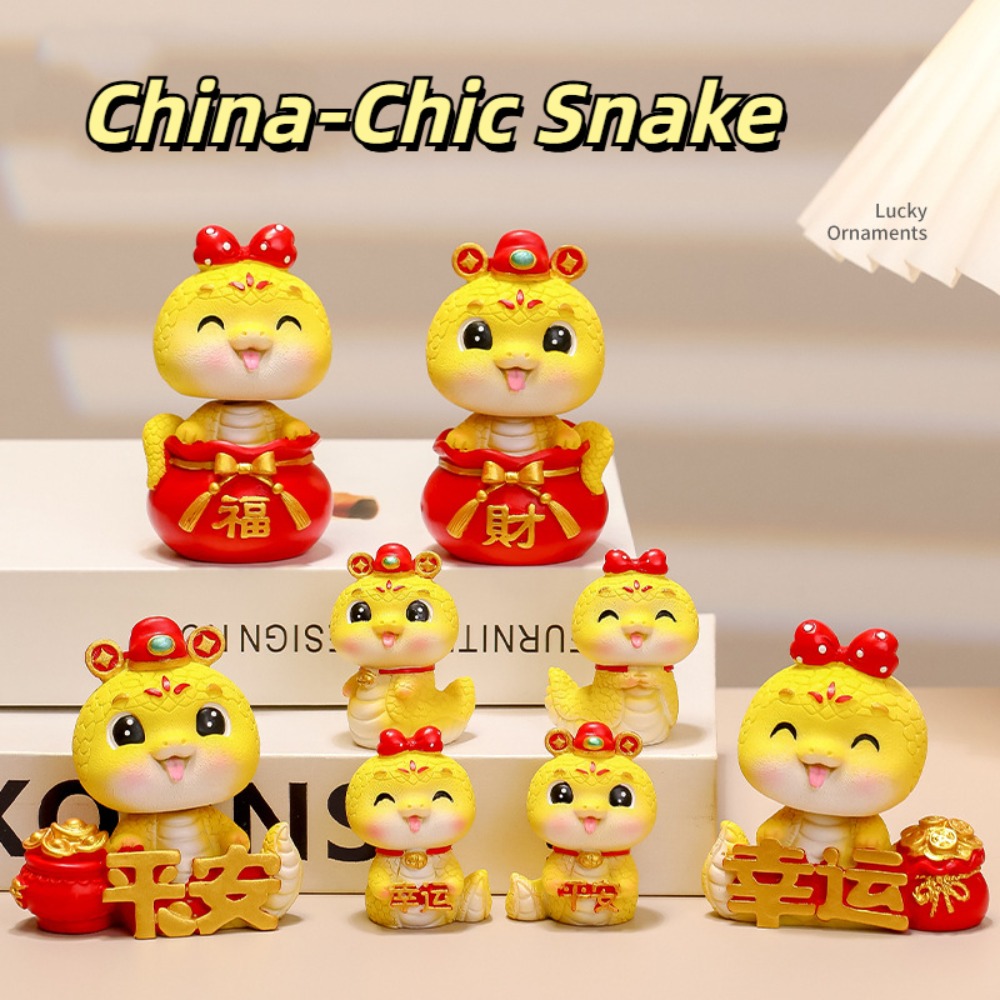 New Cute Snake Year Zodiac Gifts Good Fortune Cartoon Doll 2025 New Year Decoration Christmas Gifts Snake Toy Figure Desktop Decoration