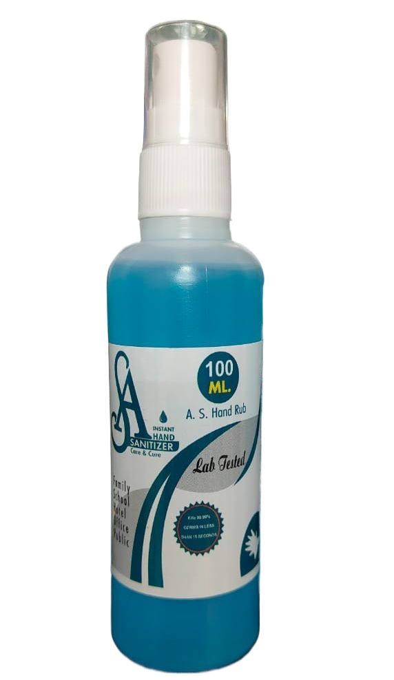AS Hand Sanitizer 100ml Antibacterial 70%V/V alcohol Content Lab Test Instant Hand Rub -1 piece