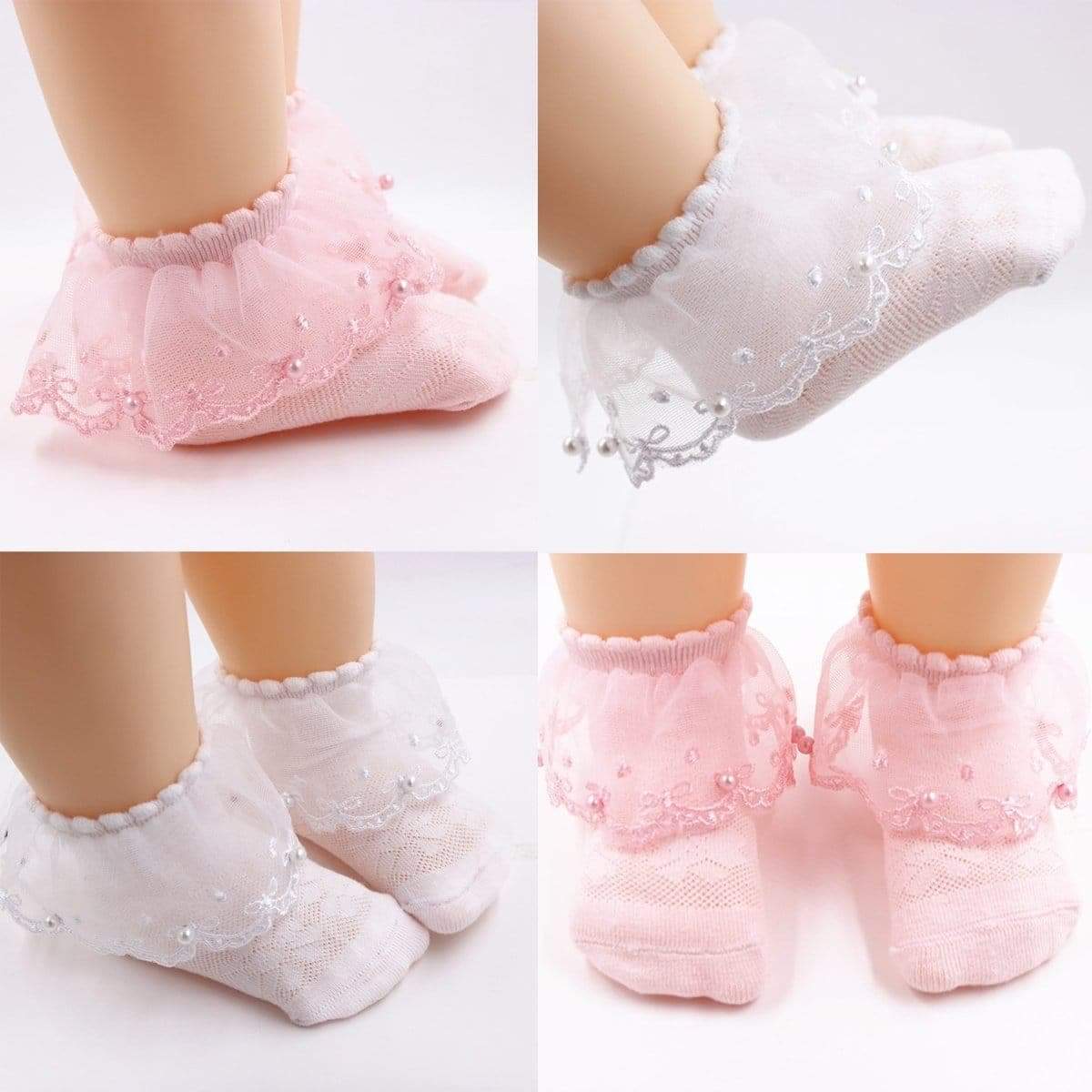 1 Pair Girls Princess Style Socks Cute Breathable Short Socks - Fashion | Socks For Girls | Girl's Footwear |