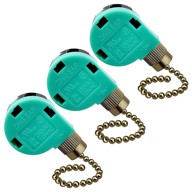 fasdaga 30 Pack Ceiling Fan Switch 3 Speed 4 Wire Ear ZE-268S6 Fan Pull Chain Switch Replacement Speed Control Switch