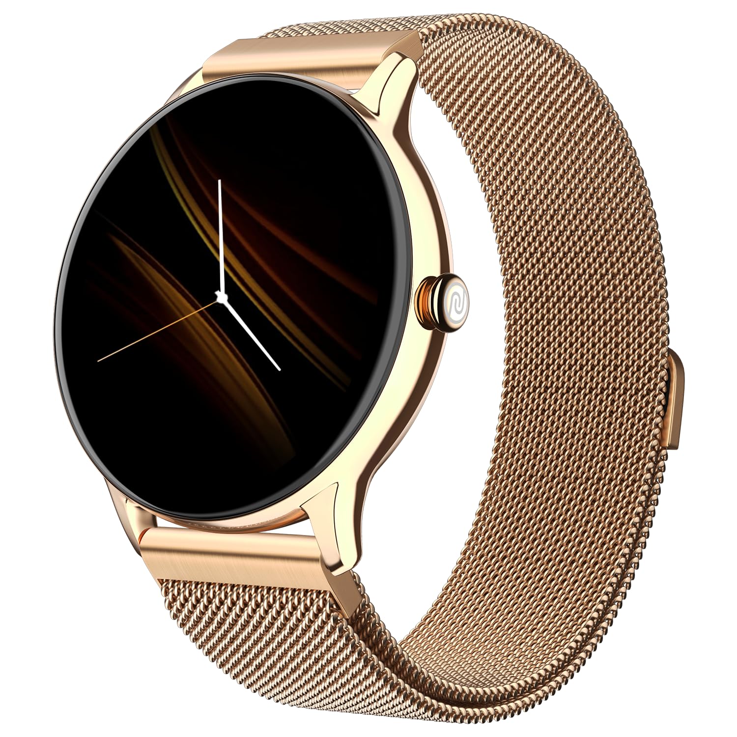 Noise Twist Crew Go Bluetooth Calling Smart Watch for Women with Sleek Metal Dial, Glossy Finish, 1.39" Display, 100+ Watch Faces, IP68, Sleep Tracking, Voice Assistance, Upto 7 Days Battery (Gold Link)