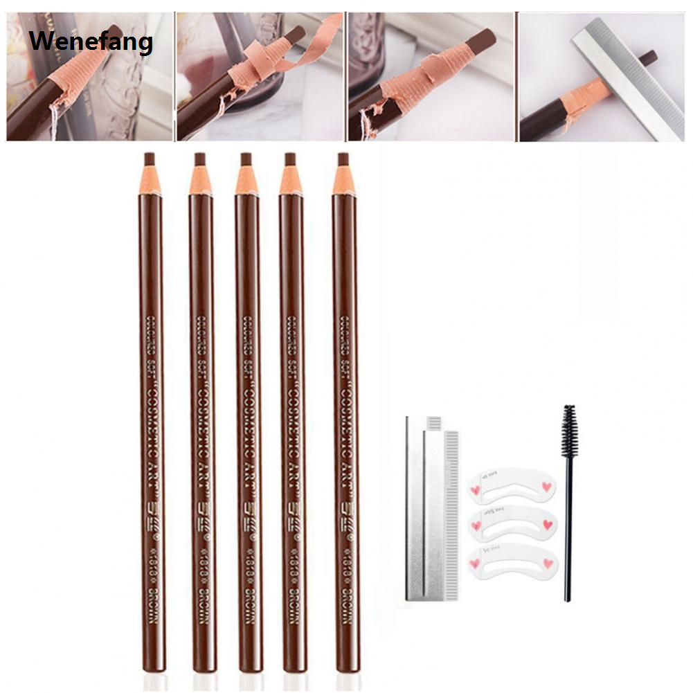 Wenefang 2.8g Functional Eyebrow Pencil Mini Eyebrow Pen Waterproof Thrush Tool Hard Refill Brow Pencil