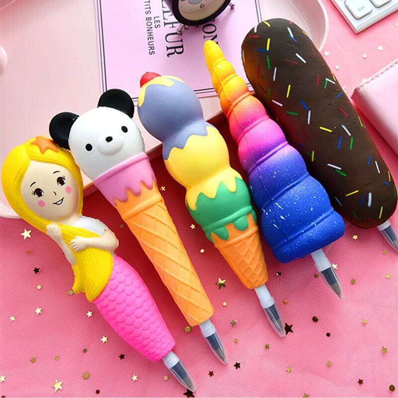 New Squishy Antistress Toys Ice Cream Hot Dog Dinosaur Slow Rising Soft Squeeze Pen Stress Relief Toy Christmas Gifts