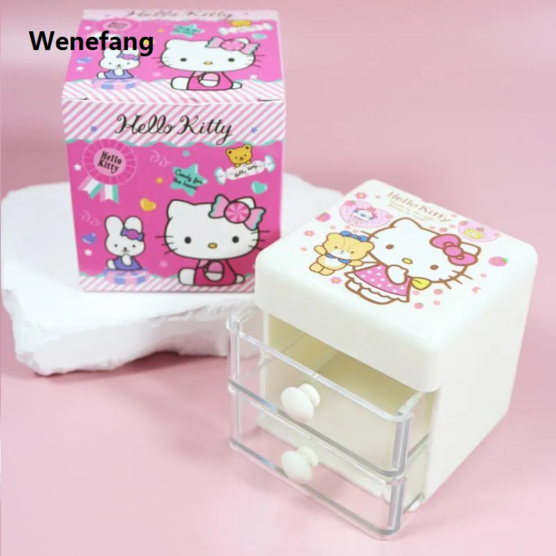 Wenefang Sanrio Hello Kitty Storage Box Makeup Bag Cinnamoroll Jewelry Box Fifty percent discount Drawer Style Arrange My Melody Cute Holiday Gifts for Girls - image 1