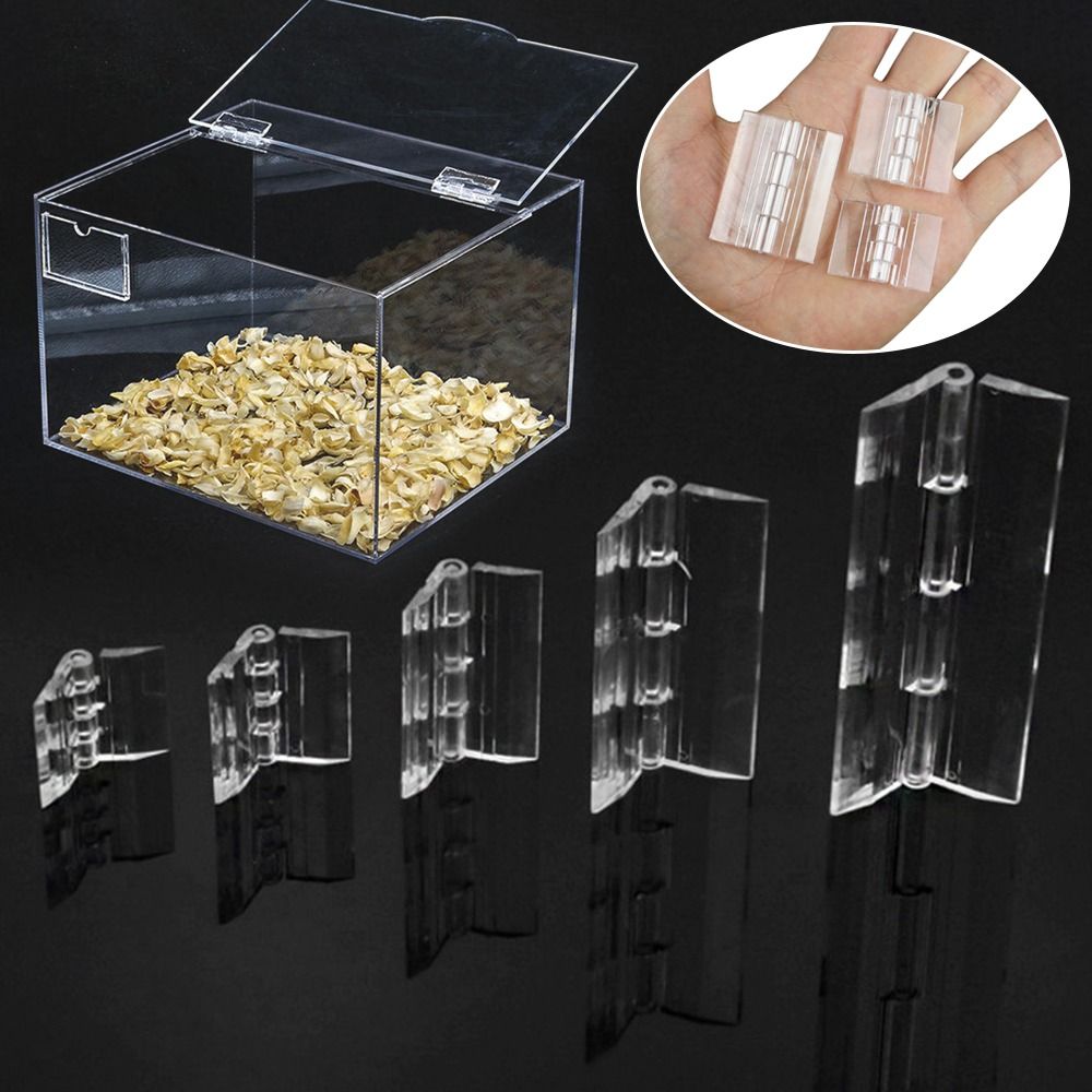 2Pcs New Transparent Plastic Folding Hinge Clear Foldable Door Hinges Acrylic ABS Furniture Hardware Cabinet Door