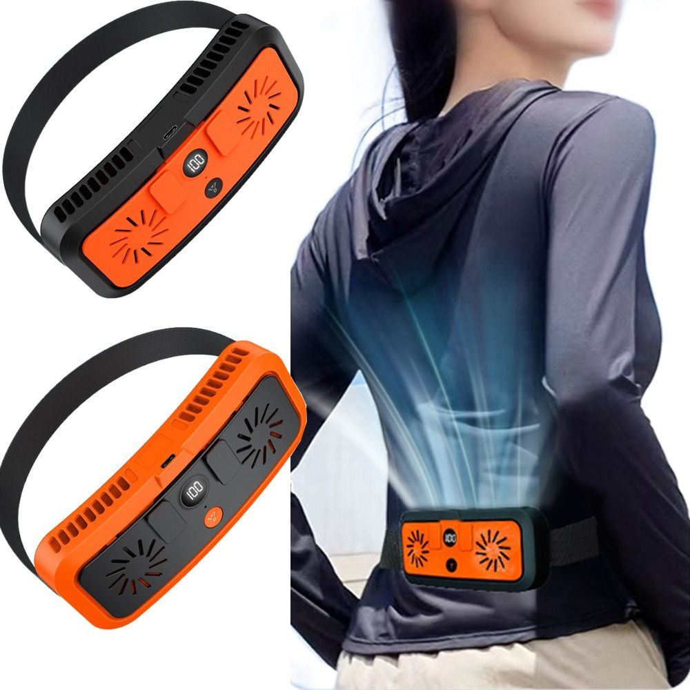 Convenient Double Air Outlet Vents Wearable Waist Fan Rechargeable Large Air Volume Personal Waist Blower Adjustable Belt Hands-Free Portable Belt Cooler Fishing