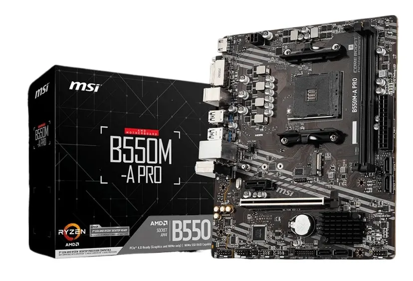 MSI B550M-A PRO Motherboard (Micro ATX | AMD AM4 Socket | DDR4 | Gen4 SSD)