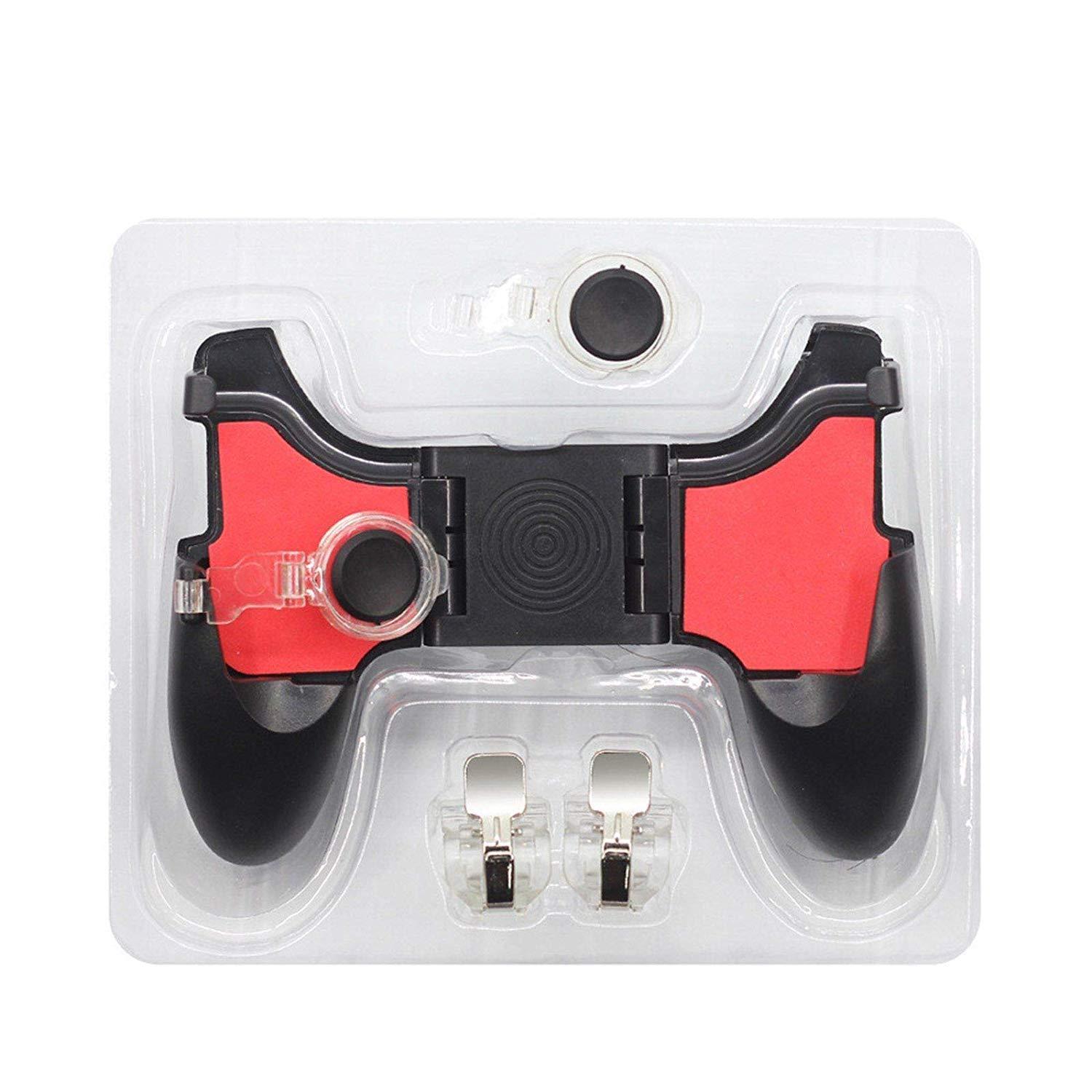 PUBG Mobile Phone 5 in 1 Gamepad Controller Shooter Gaming Button Handle 5IN1 Game pad Stent Trigger with L1 R1 Fire Shooter Buttons 2 Joystick +2 Trigger+1 Gamepad 5-in-1 for Android iOS Phones