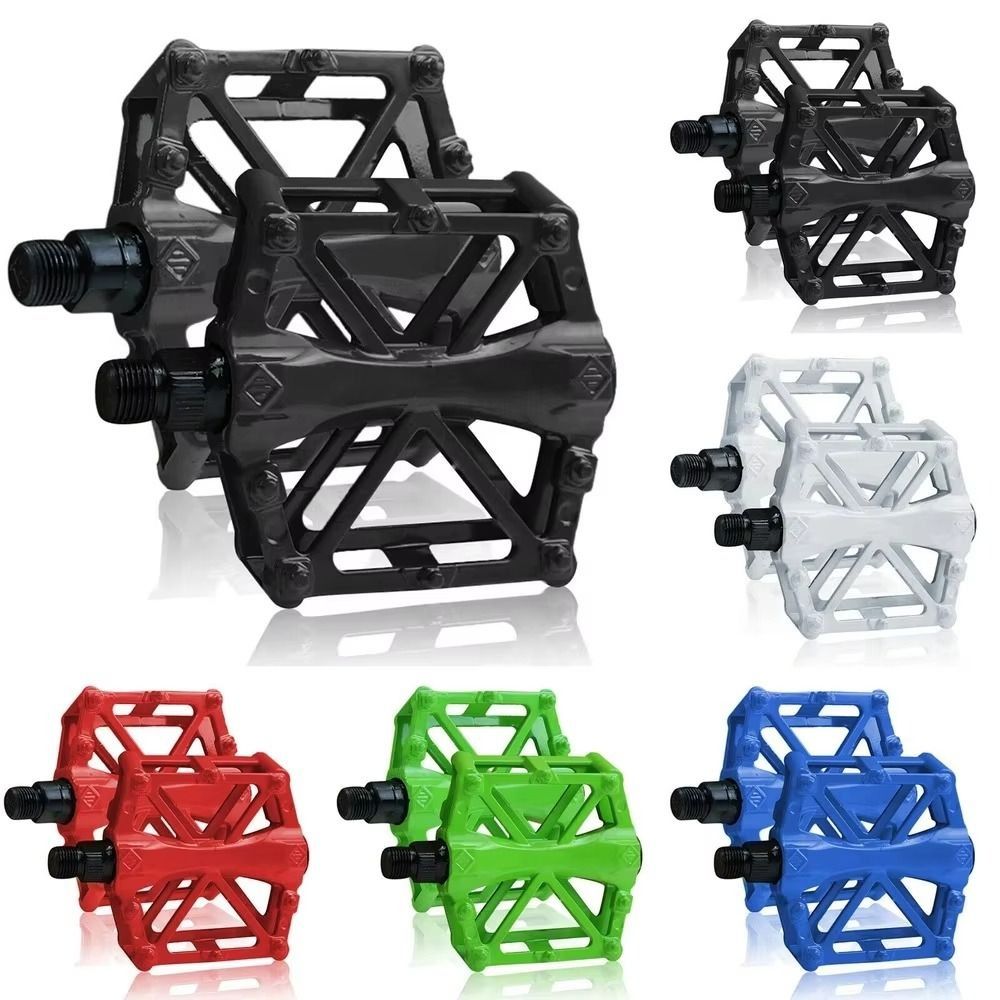 Pair Practical Double Ball Bicycle Pedals Ultra-Light Aluminum Alloy Mountain Bike Pedals Flat Anti Skid Cycling Treadle Platform Road Cycling Accessories