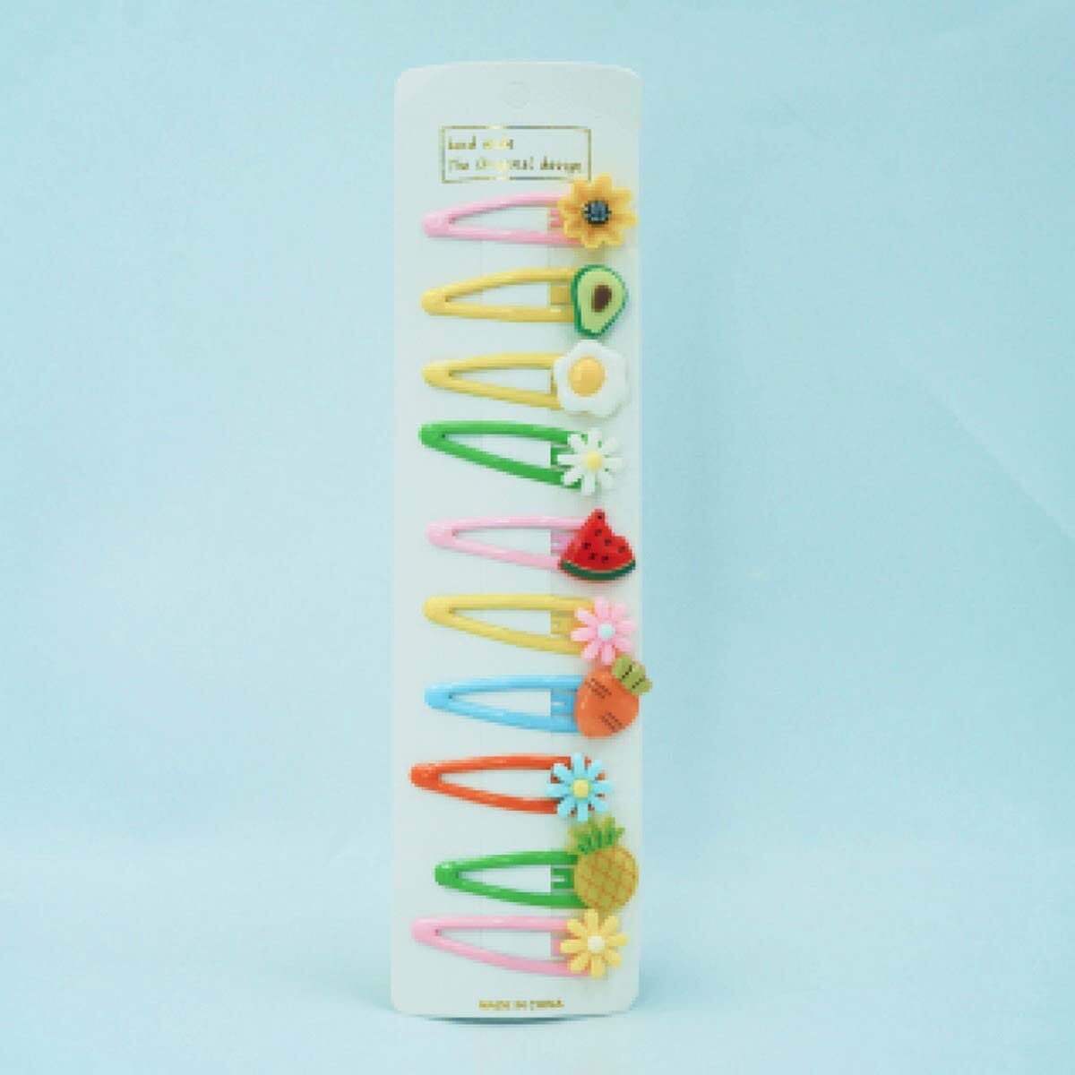 Mixed Hair Clips Collection | Flower & Fruit Design | 10 pcs in 1 packet | B6