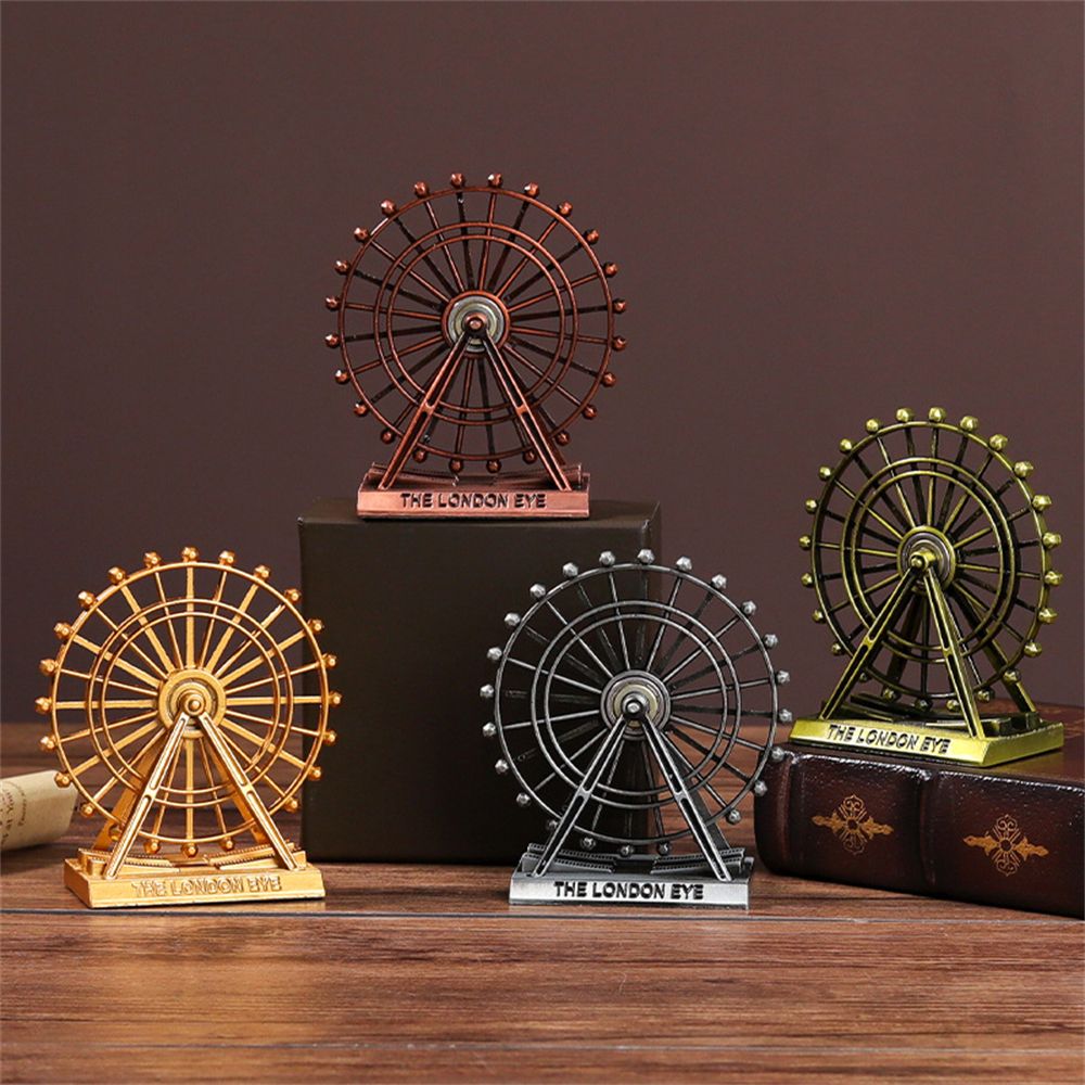Home Decoration Retro Nordic Handicraft Ferris Wheel Model London Eye Ornament Rotatable Art Figurine
