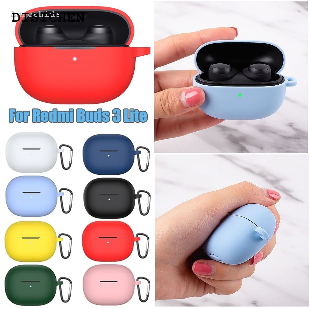DISICHEN Original Anrushide Candy Color Shockproof Anti Lost Liquid Silicone Cover Soft Shell Portable Protective Case Bluetooth Earphone For Redmi Buds 3 Lite