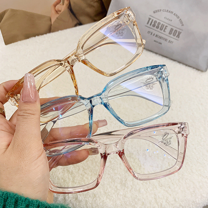 Ultralight Cool Tawny Myopic Glasses Female Transparent Frame Ins Girl New Fashion Simply Accessory