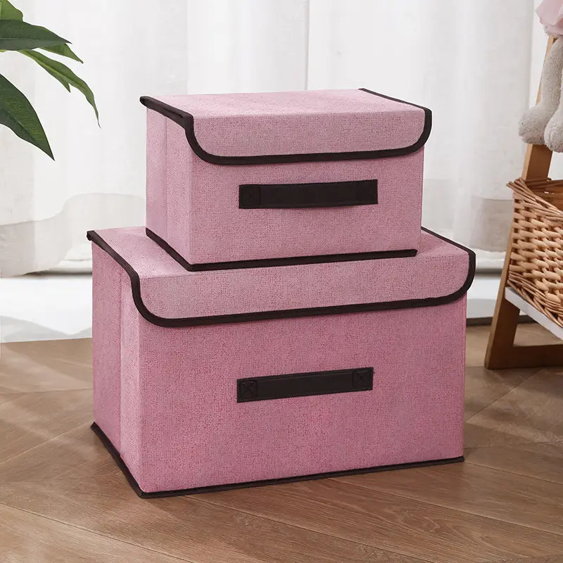2 Piece Set Multifunctional Foldable Basket and Storage Clothes Space Saving Organizer for Toys, Accessories, Books, Shoes, Clothe