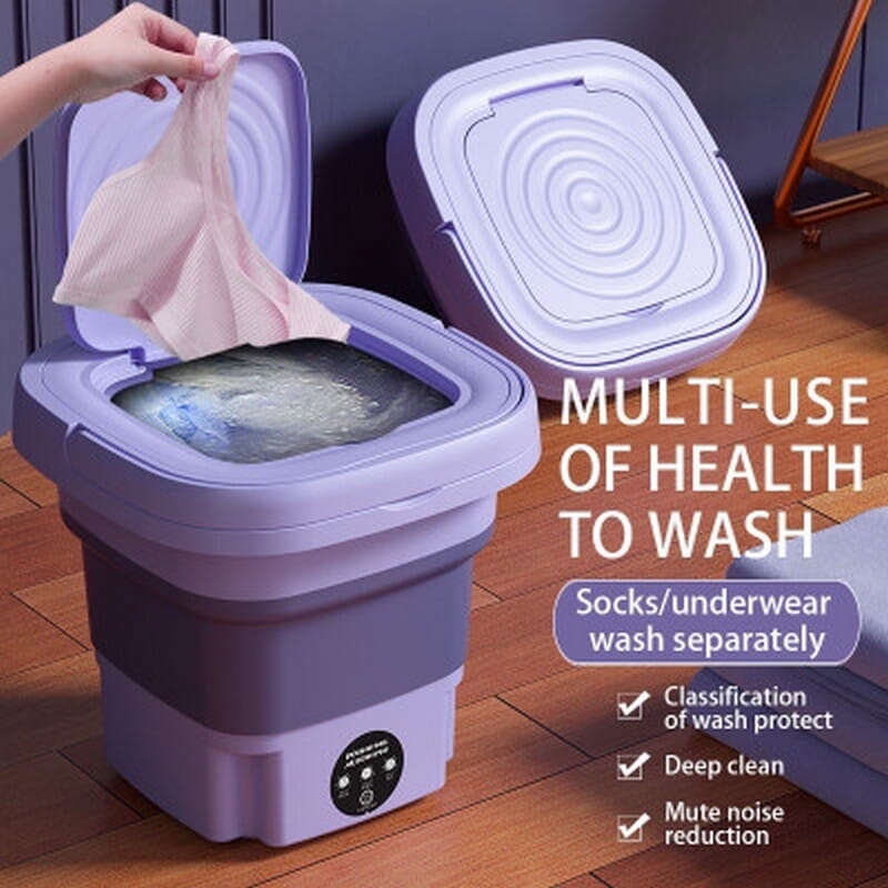 Portable Mini Washing Machine Lightweight Collapsible Bucket Rechargeable