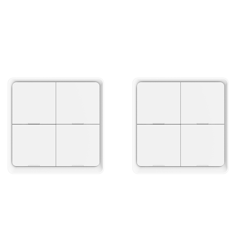 OUMERY 2X 4 Gang Tuya ZigBee Wireless 12 Scene Switch Push Button Controller Battery Powered Scenario for Tuya Devices