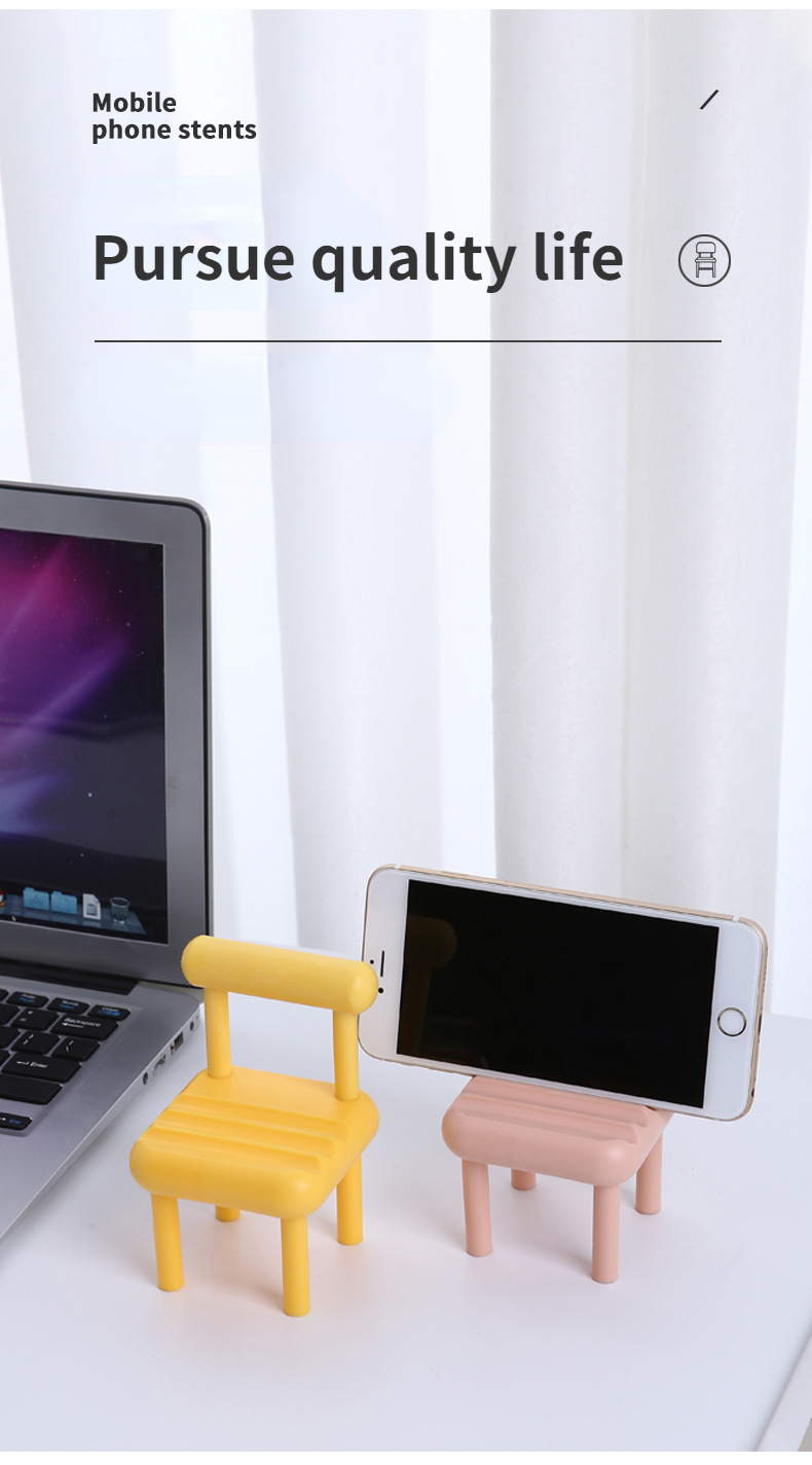 Mobile Phone Stand Desktop Mini Small Chair Ornament Desk Stool Holder 1 Pic
