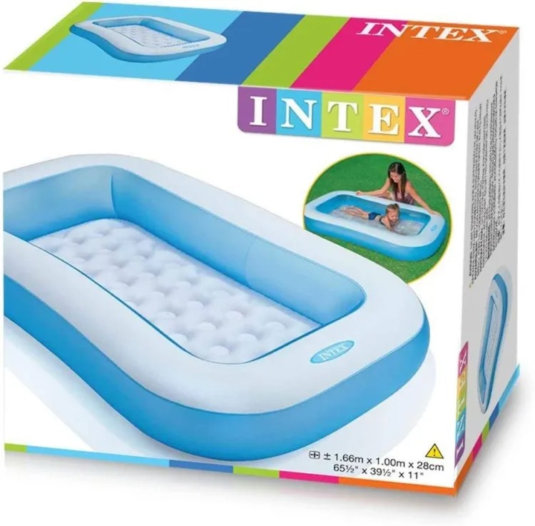 Intex Baby Pool Children Rectangular Blue 166 x 100 x 28 cm