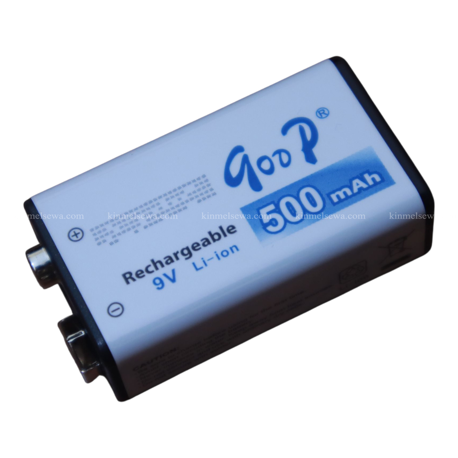 GOOP 9V 500mAh Li-ion Rechargeable Battery - High Capacity 9 Volt Lithium-ion Battery for Wireless Microphone, Smoke Detector, Multimeter, Toys & Guitar Pickups