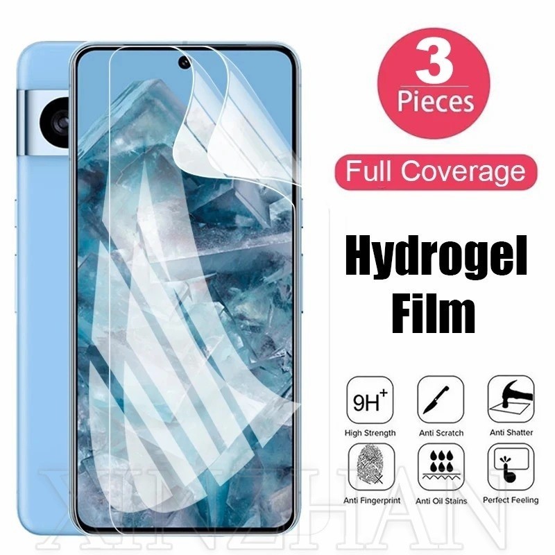 Compatible for Google Pixel 8 8 Pro Screen Protector / Premium Camera Lens Tempered Glass / 3pcs HD Full Coverage Protective Film / Anti-Scratch Soft TPU Front Screen Film