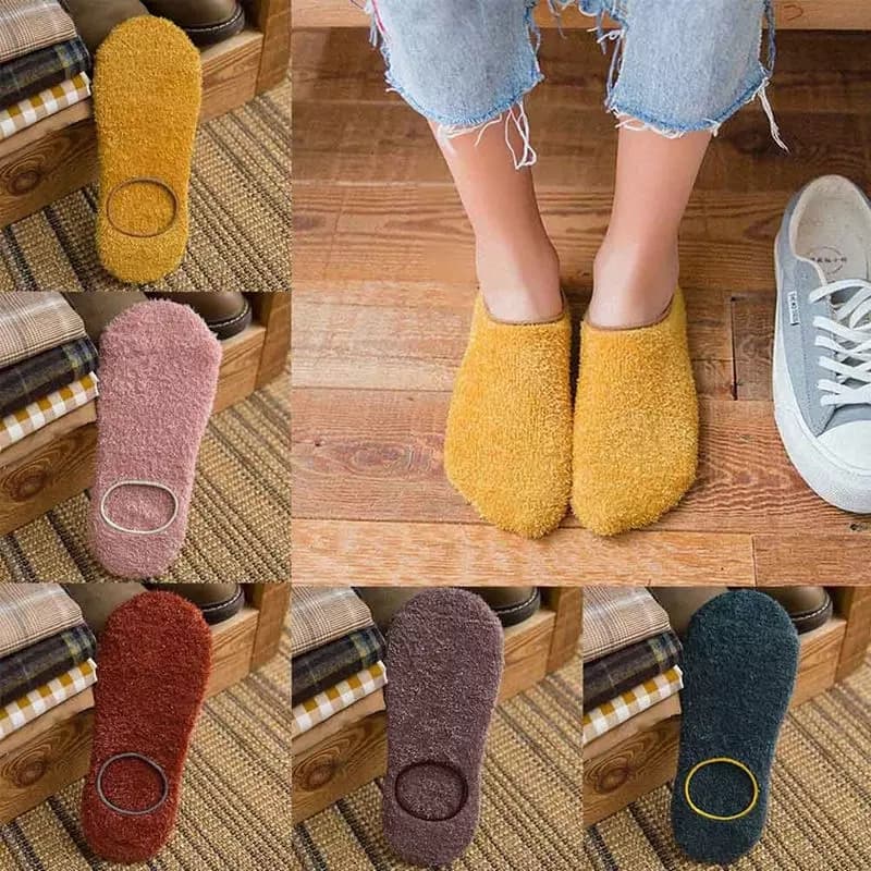 3 Pair Women Autumn Winter Home Warm Floor Velvet Low Cut Ankle Socks