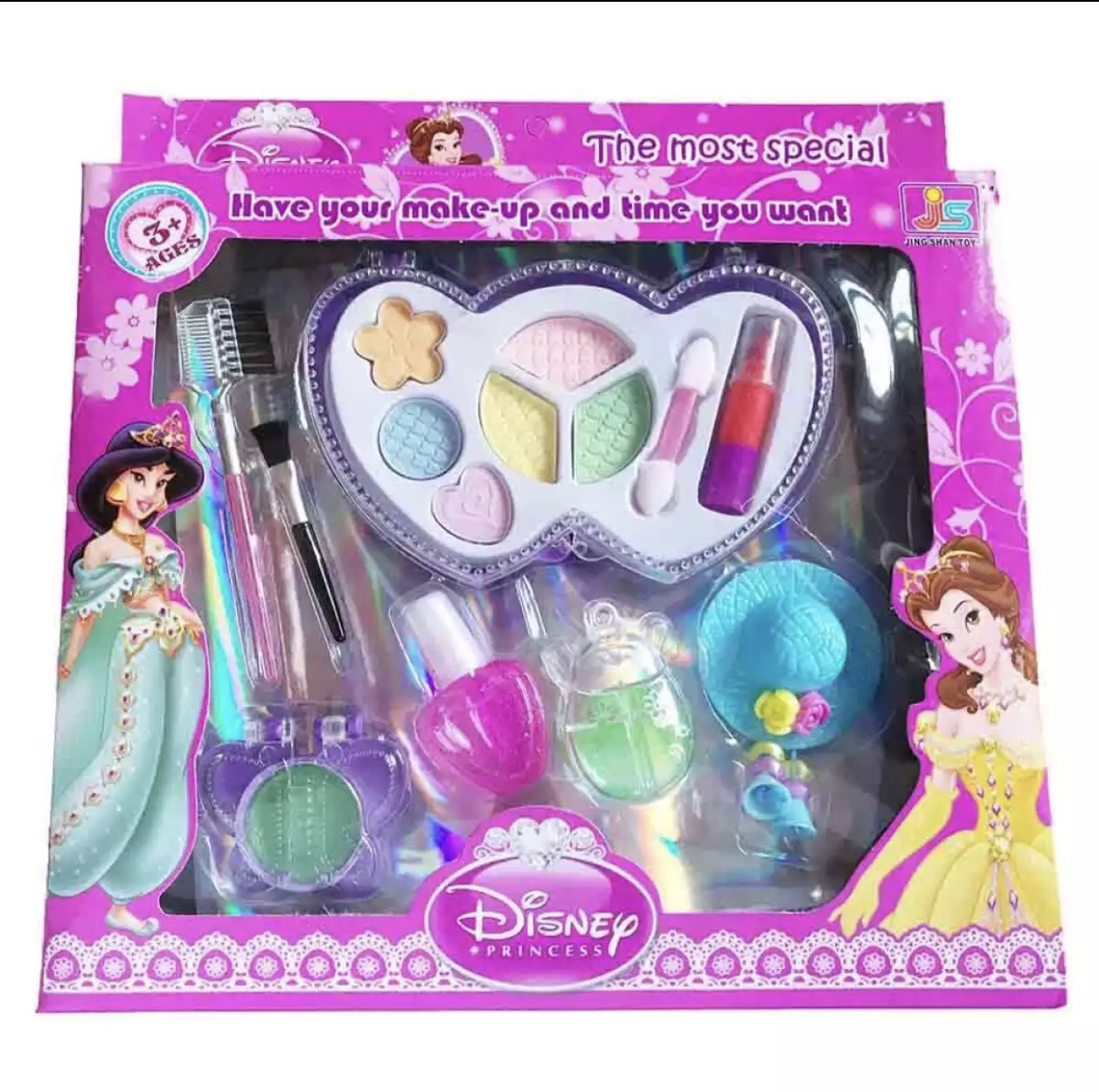 Vylon Disney Princess Real Makeup Toy For Girls Washable Cosmetic Set Pretend Play Gifts for Toddler Kids