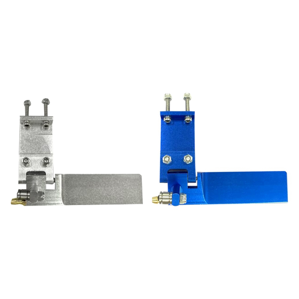 NAMUNY 2 Pcs RC Boat Aluminium Alloy 75Mm Metal Suction Water Rudder for Remote Control RC Boats Silver & Blue