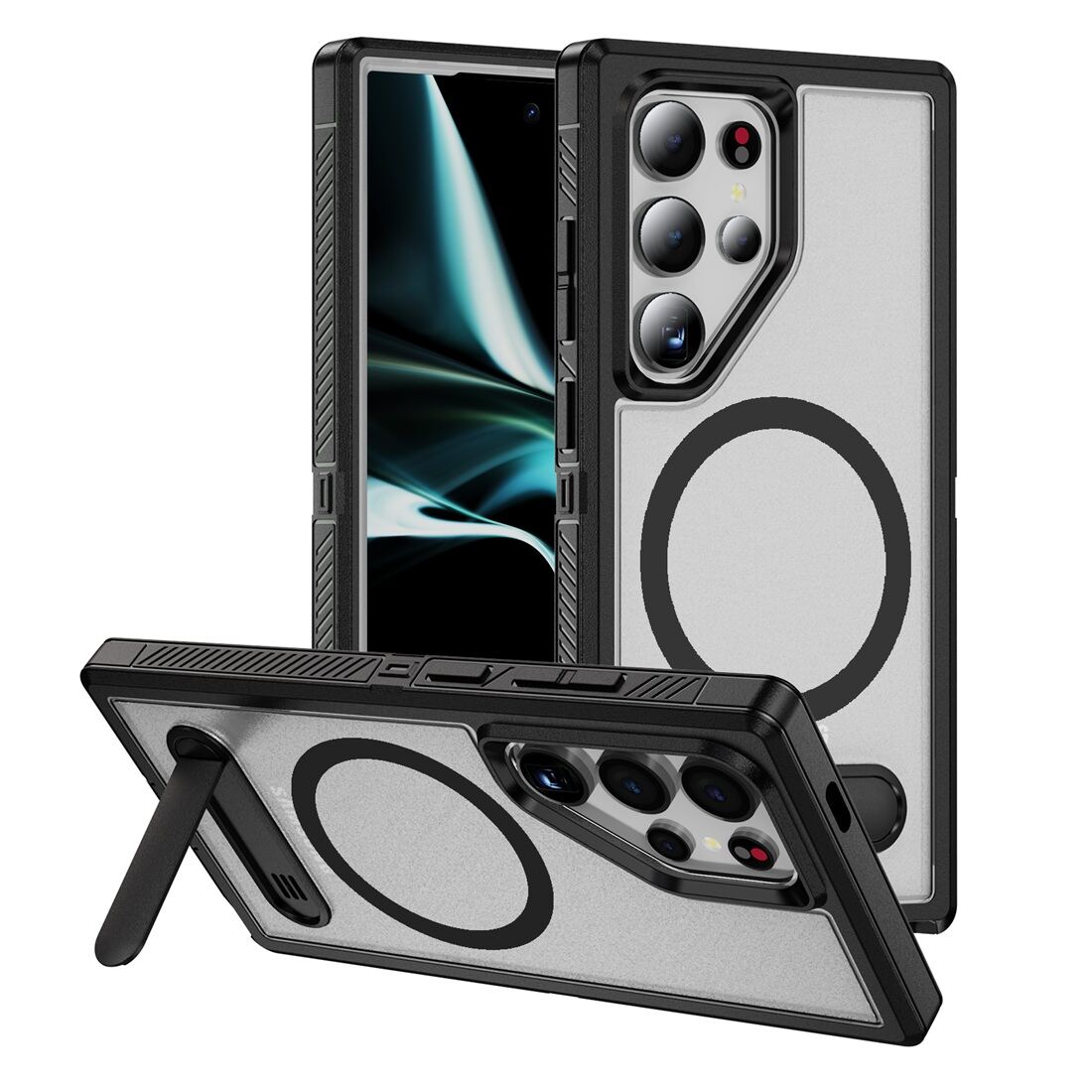 HODON Luxury Electroplating Kickstand Case for Samsung Galaxy S25 S24 S23 S22 S21 Ultra S23 FE S24 Plus Cases Fold Bracket Holder Hard Protection Cover