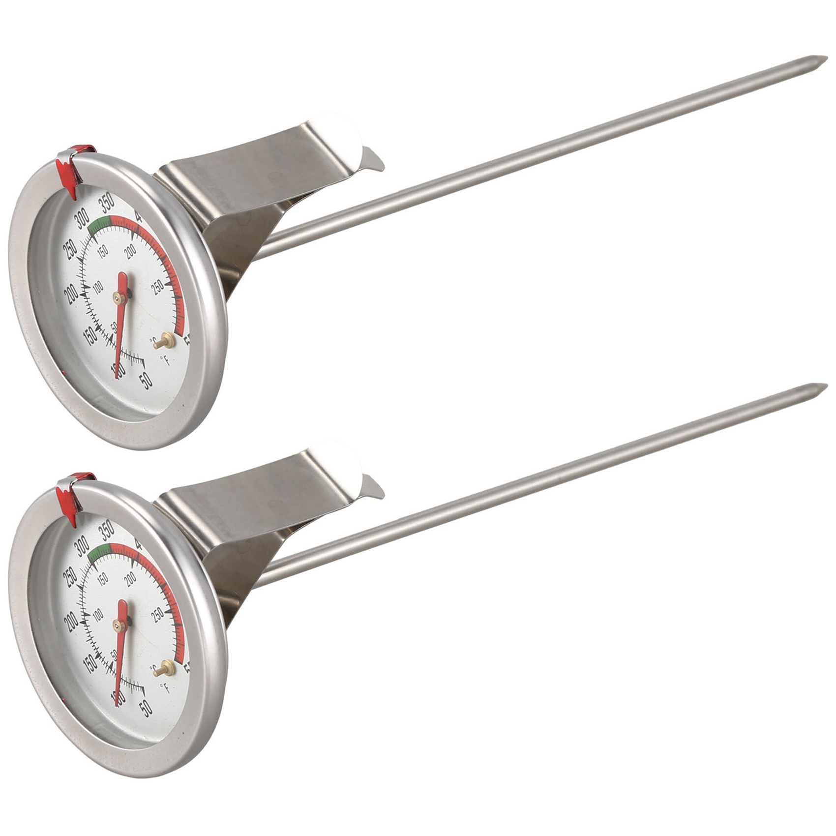 NAMUNY Handy 8 Inch Probe Deep Fry Meat Turkey Thermometer with 2 Inch Dial for BBQ Grill Pot Pan Kettle 50℉-550℉(2 Piece)