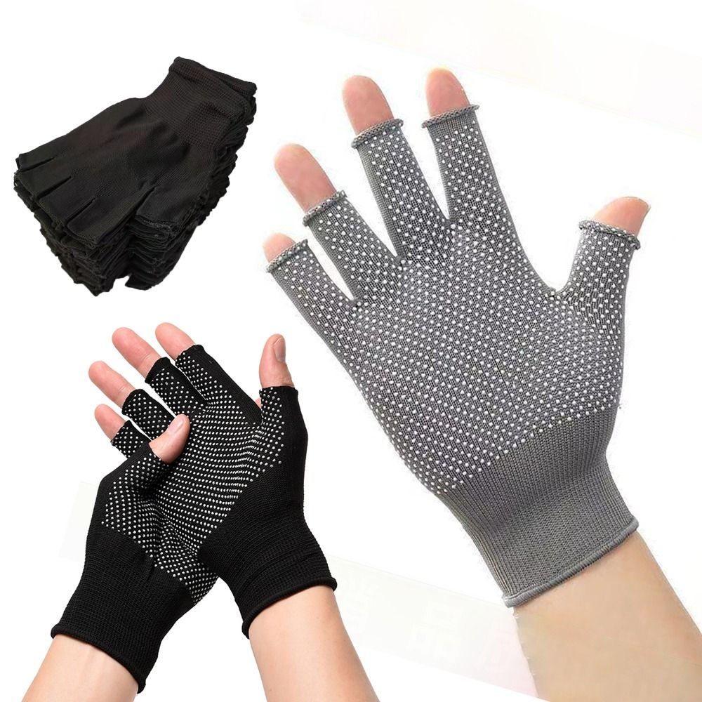Thin Stretch Anti-Slip Gloves Sports/Biking/Fishing Breathable Half Fingers Gloves Sunscreen Work Gloves Spring Summer