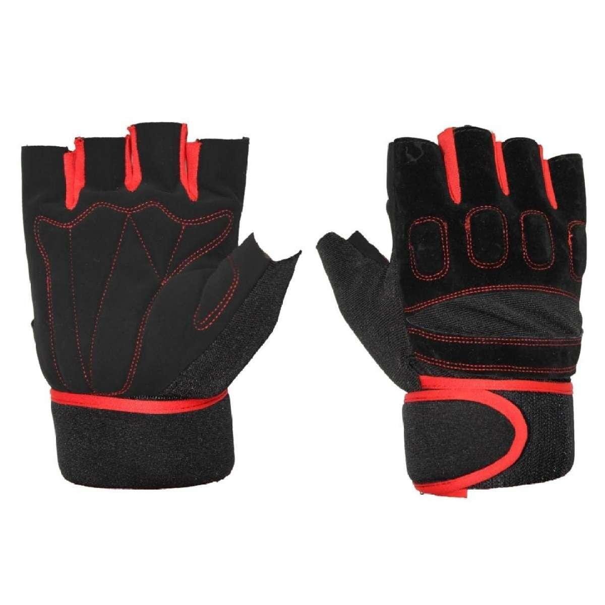 Half Finger Fitness Gloves For Weight Lifting / Cycling- 1 Pair(Multicolor) | Well Padded Wrist Protection Half Gym Gloves