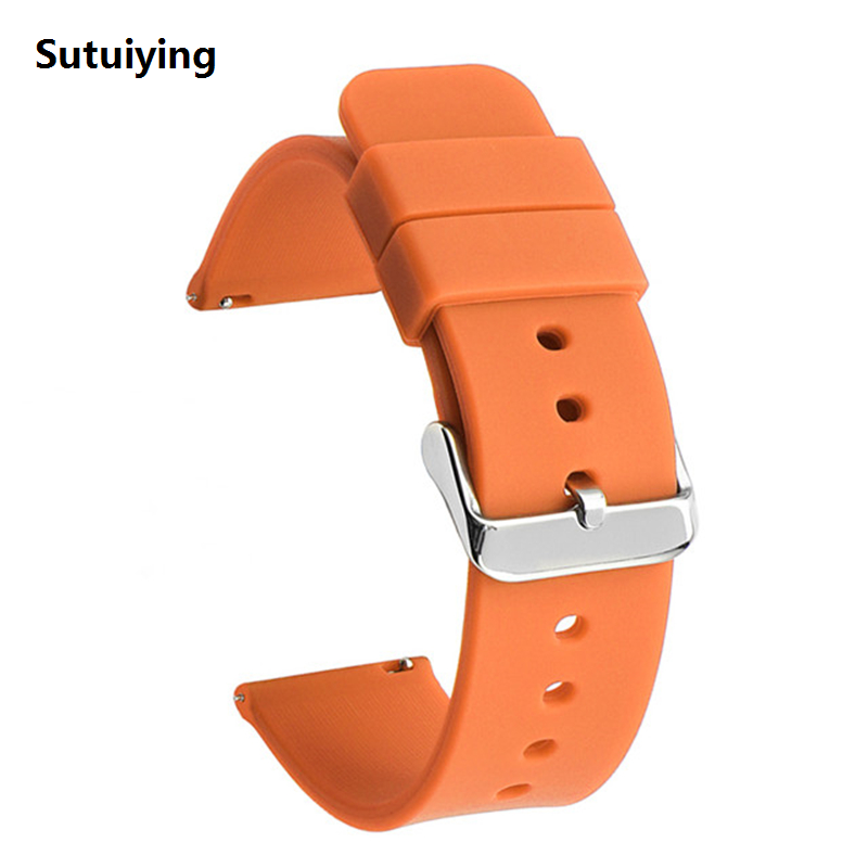 Sutuiying 14mm 16mm 18mm 19mm 20mm 21mm 22mm 24mm Quick Release Straps For New style Huawei GT2 Smart Watch Bracelet Galaxy Watch 3 Silicone Band