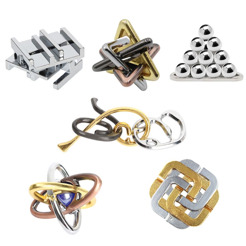 3D Montessori Puzzle Transparent IQ Brain Teaser Puzzles Luban Lock Unlock Toy Kong Ming Lock IQ Brain Teaser LuBan Lock Kids Gifts