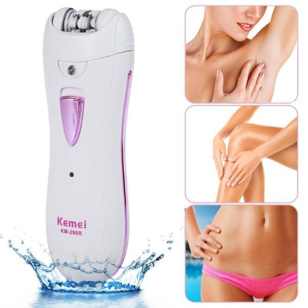 Kemei 290R Epilator For Hair Removal Rechargeable With Charger