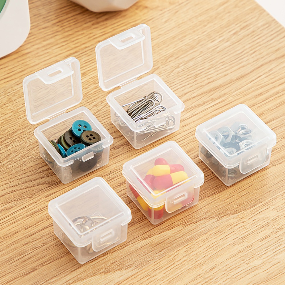 New Multifunctional Small Storage Box Plastic with Lid Home Storage Supplies Transparent Clear Storage Boxes Pill