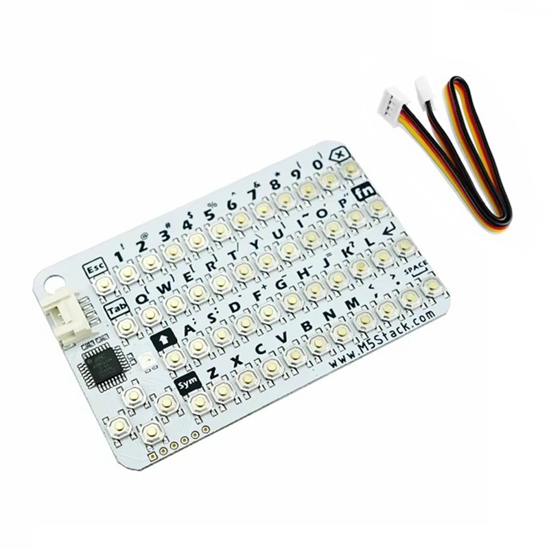 ARELENE CardKB V1.1 Mini 50-Key QWERTY Keyboard Unit with ATMega8A MCU, I2C, RGB LED, Programmable for UIFlow (MEGA8A)