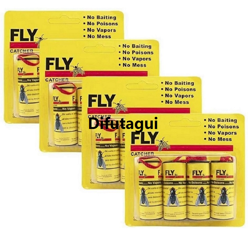 Difutagui New specials 16Pcs Fly Sticky Paper Strip Strong Glue Double Sided Flies High Quality Paper Strips Flying Insect Bug Mosquitos Catcher Roll Tape FU